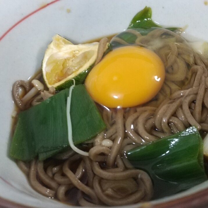 月見椎茸蕎麦